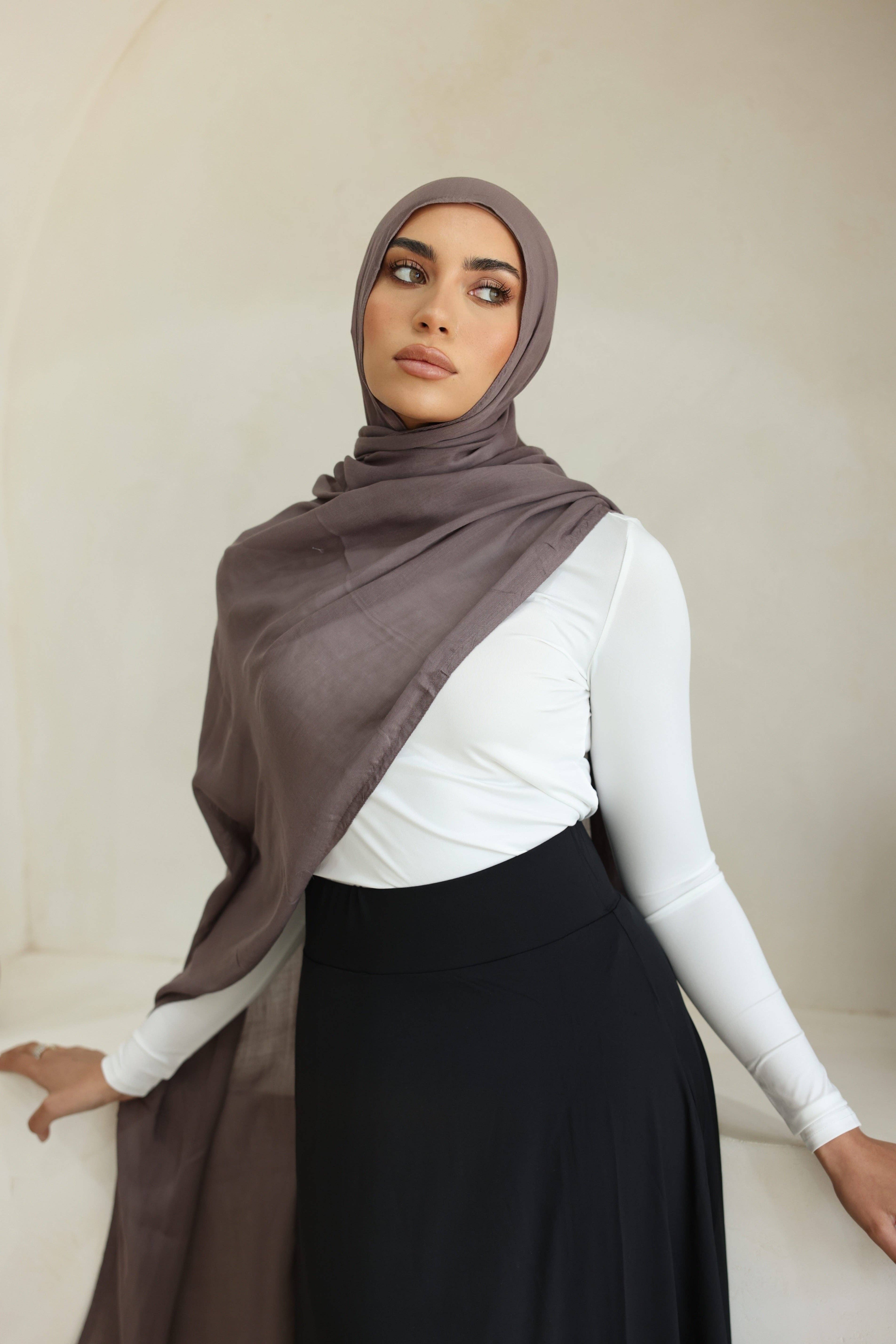 Mod Squad - Vente Hijabs – femme - Hijab Luxe double couture en tissu minéral2