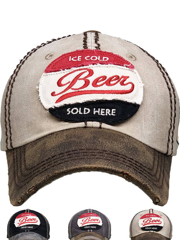ICE COLD BEER Vintage Baseball Cap for wholesale by Hana