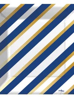 Dot & Stripe Dinner Plates - Navy for wholesale by MelissaRae Wholesale