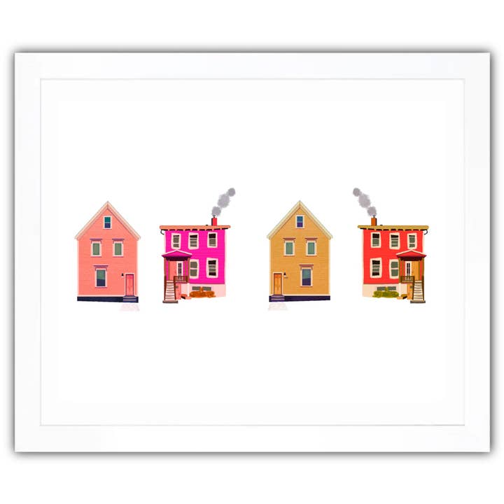 Happy Homes Red — Art Print for wholesale by Joy & Fury Art