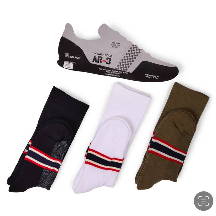 3 PACK 1/4 CALF SPORT SOCK MULTI COLOR for wholesale by ARTICL3