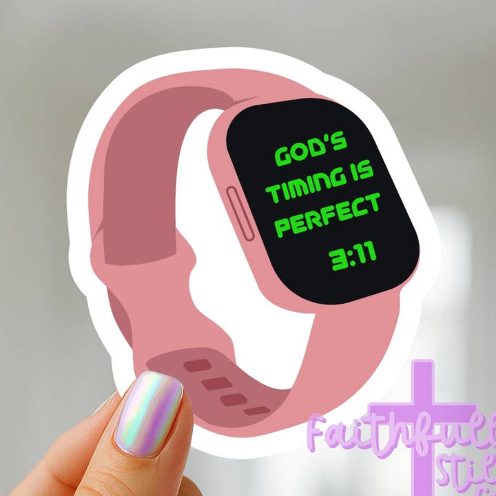 Autocolante Inspirador Cristão: O Tempo de Deus é Perfeito por atacado de FaithfullyStillCo