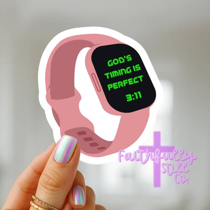 God's Timing Is Perfect Christian Inspirational Sticker for wholesale by FaithfullyStillCo