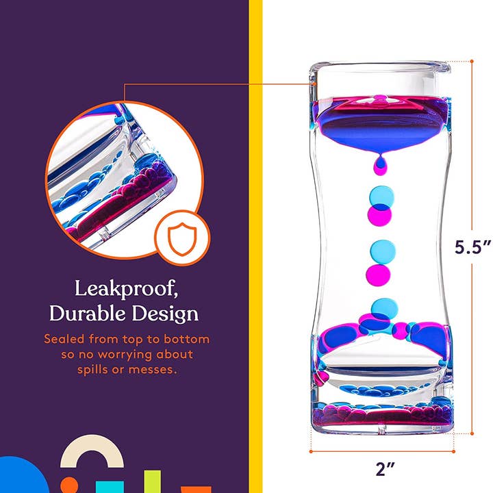 Special Supplies - Wholesale Fidget Toy - Kids - Special Supplies Liquid Motion Bubbler Toy (1-Pack) Colorful Hourglass Timer with Droplet Movement, Bedroom, Kitchen, Bathroom Sensory Play, Cool Home or Desk Decor (Purple)1