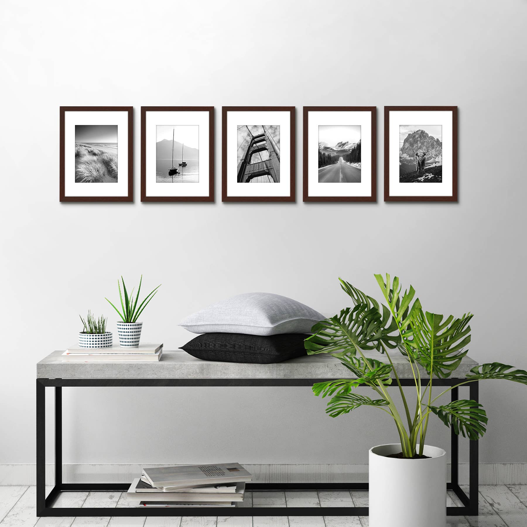 Americanflat - Wholesale Picture Frame - Americanflat Picture Frame with Mat Slim Molding (5 Pack)49