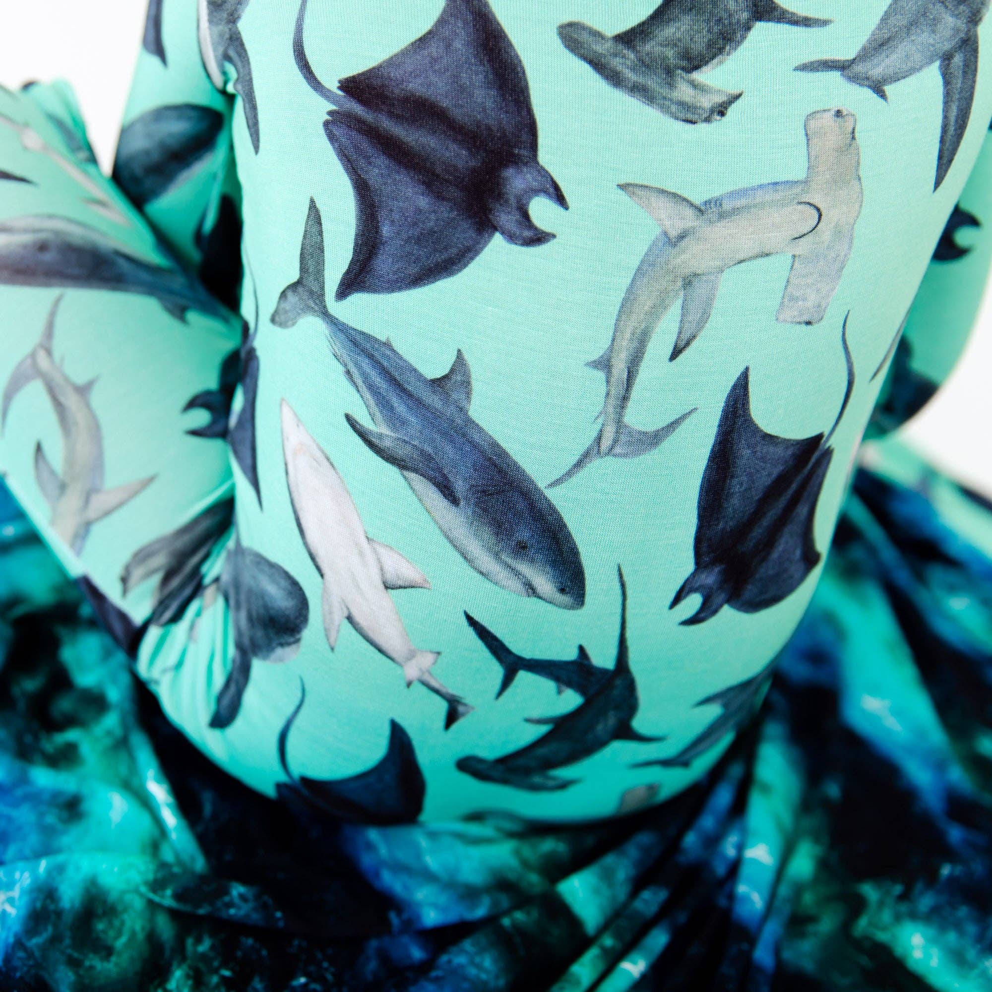 Dreamiere - Wholesale Jumpsuit - Baby - Kids The Shark Side Bamboo Convertible Footie6