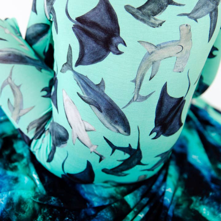 Dreamiere - Wholesale Jumpsuit - Baby - Kids The Shark Side Bamboo Convertible Footie6