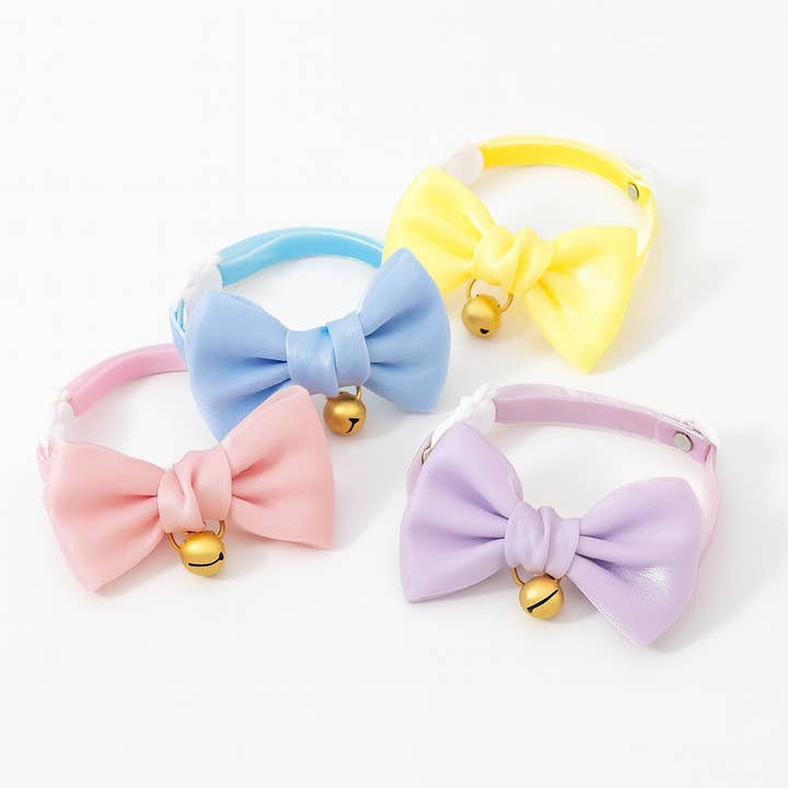 Cute Kitty Velvet Collar with Pearl Bow & Bell for wholesale by Super Santa