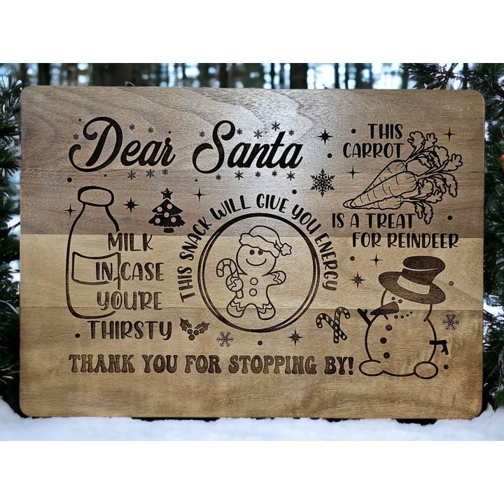 Santa's Treat Board... tagliere da usare per far uscire il latte per la vendita all'ingrosso da parte di Kaci's Kreations