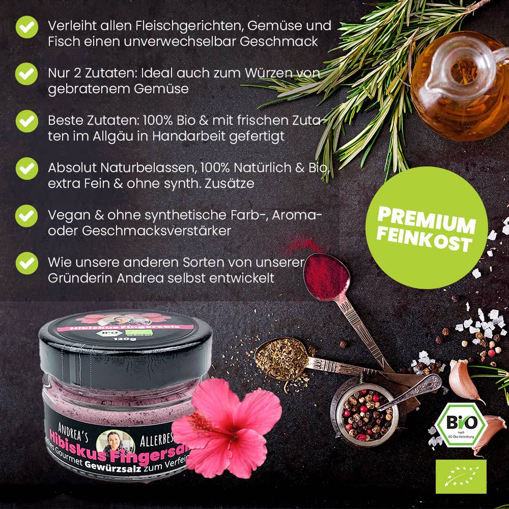 SANUUS® Better Living - Wholesale Salt - 120g organic hibiscus seasoning salt for cooking & refining1