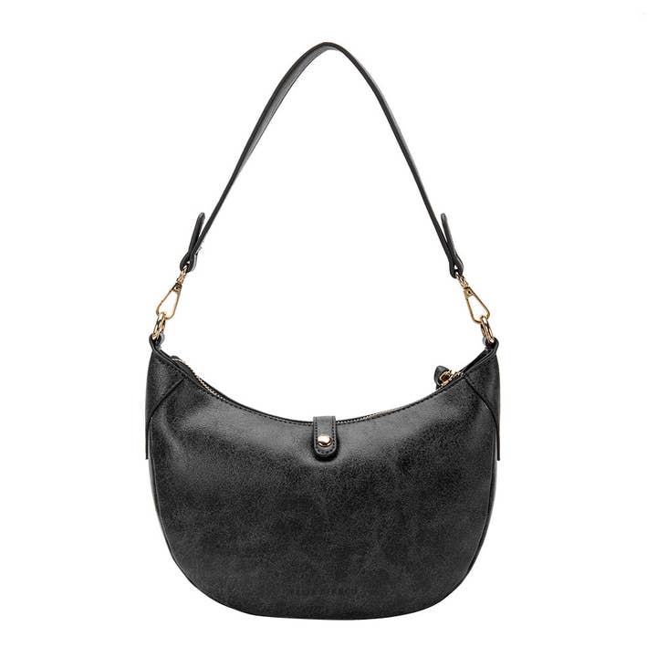Melie Bianco - Wholesale Shoulder Bag - Women's - Maeve Black Recycled Vegan Shoulder Bag