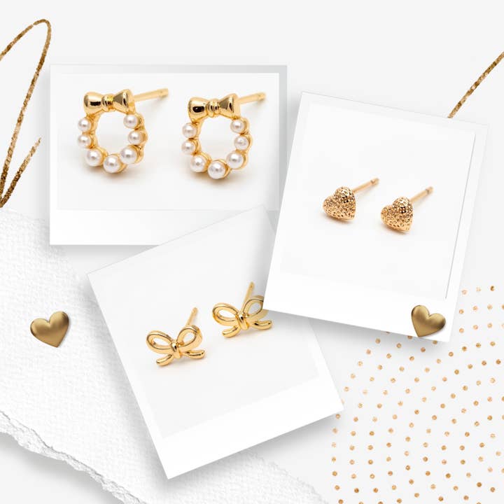 LEVY Boutique - Wholesale Stud/Post Earrings - LOVE Stud Trio