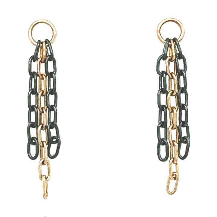 Essential 2 Tone Chain Earrings for wholesale by Flavia Bennett Designs
