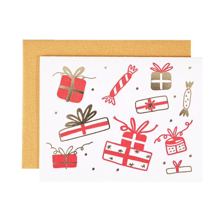 Holiday Presents Greeting Card for wholesale by Ink Paper Crafts