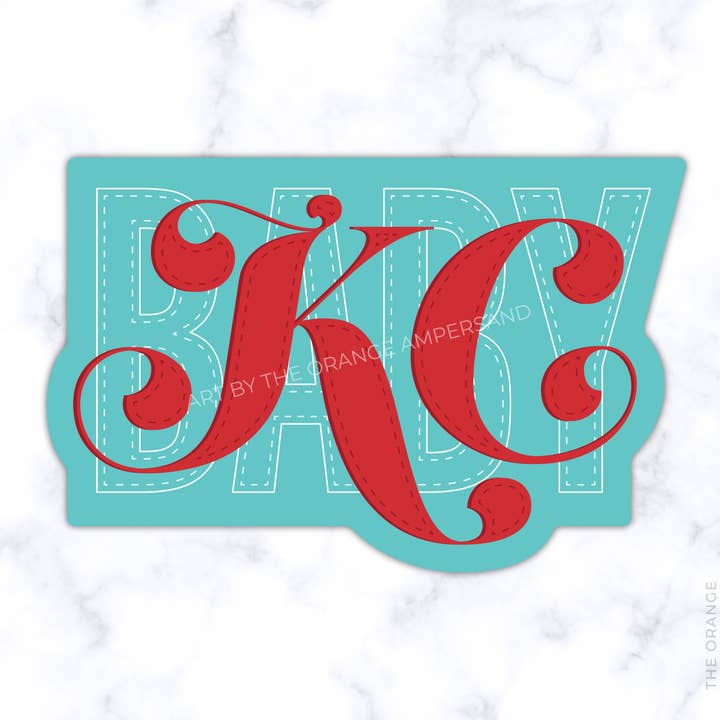 KC Baby Faux Embroidery Sticker | KC Womens Soccer for wholesale by The Orange Ampersand