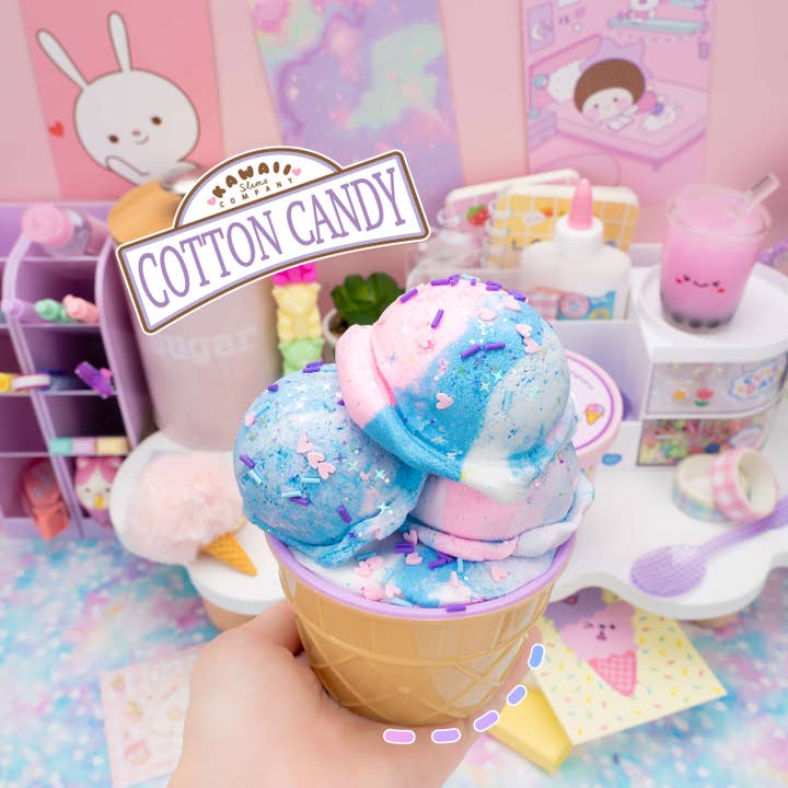 Kawaii Slime Company - Wholesale Putty/Slime - Kids - Cotton Candy Scented Ice Cream Pint Slime (5pcs/case)