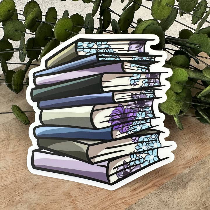 Pastel Floral Book Sticker for wholesale by Everyday H2O