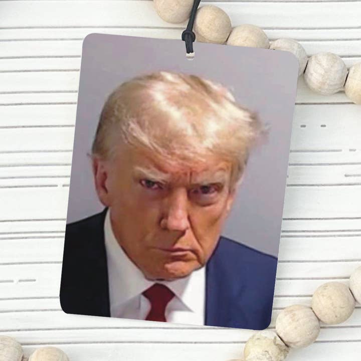 Trump Mugshot Car Air Freshener for wholesale by Print + Press Design & Apparel