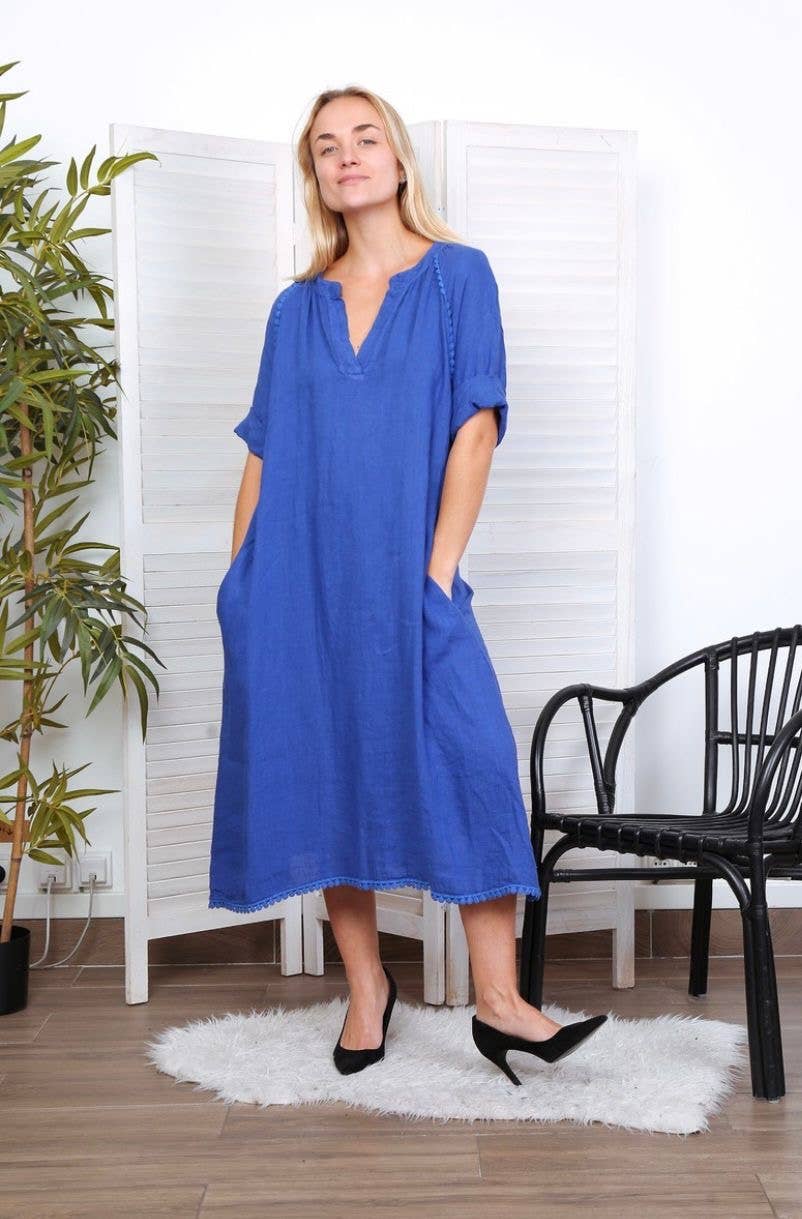 LÉA & LUC - Wholesale Dress - Women's - Long dress in 100% linen REF.71611