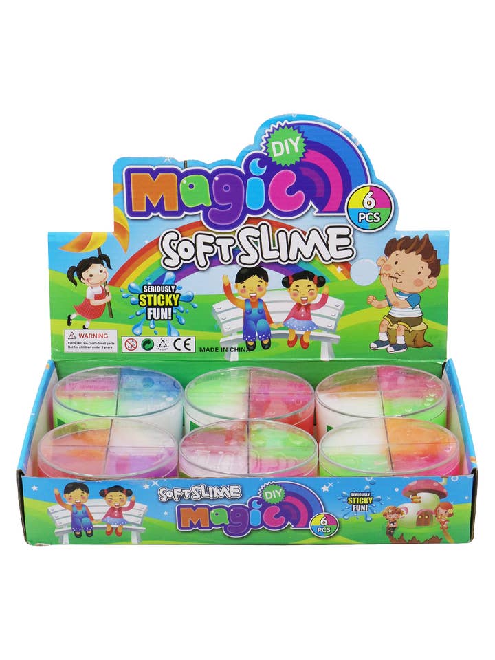 Four-color Glitter Shimmer Gel Slime Jar for wholesale by Cap Zone