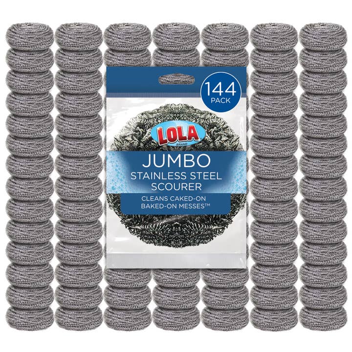 Jumbo rostfri stålskurborste - 144-pack för wholesale av LOLA