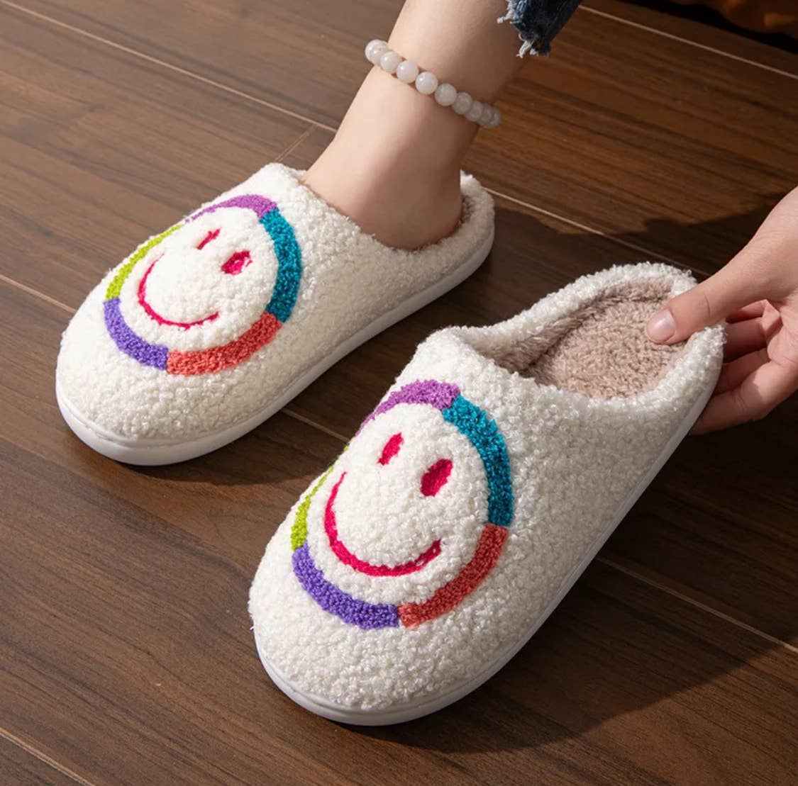 Serenity Collective - Wholesale Slippers - Women's - Colorful Smiley Face Slippers3
