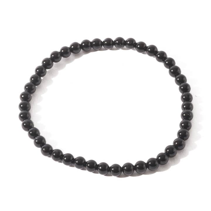 Pulsera de Shungit Redonda - 4 mm para venta al por mayor de Stonebridge Imports