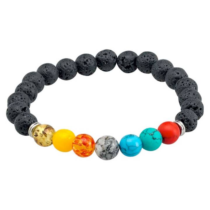 Bracelet Chakra de lave pour la vente par Fabulous Frannie, Inc
