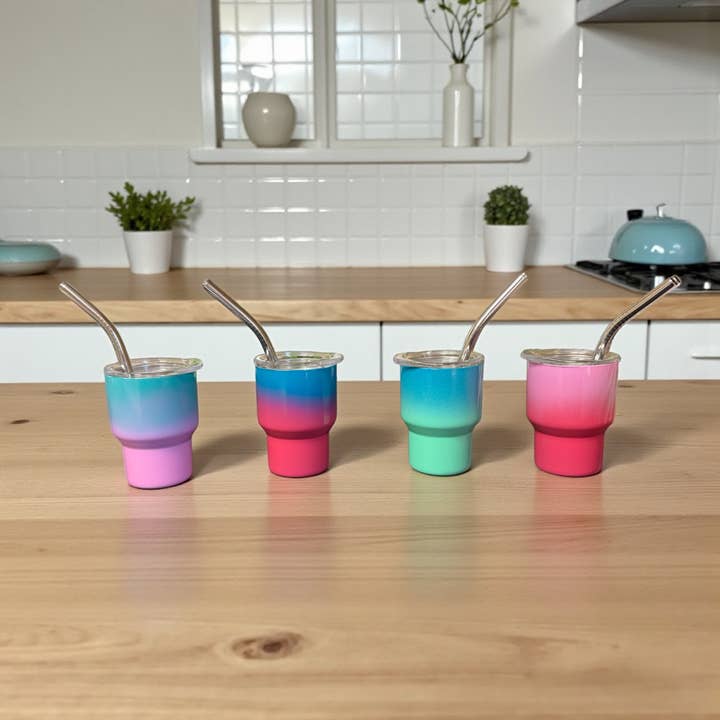 Mini Shot Glass with straws 2oz - Ombre for wholesale by Trend Zone