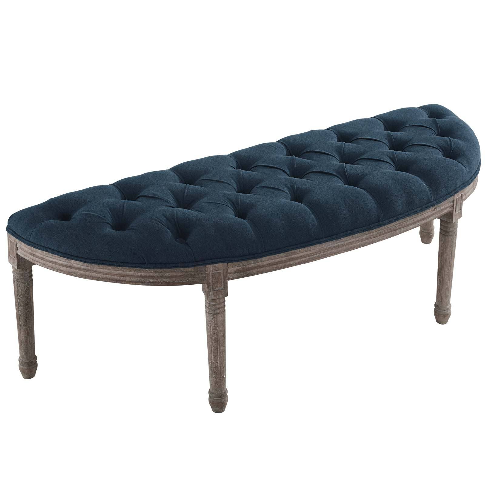 Modway - Wholesale Bench - Esteem Vintage French Upholstered Fabric Semi-Circle Bench7