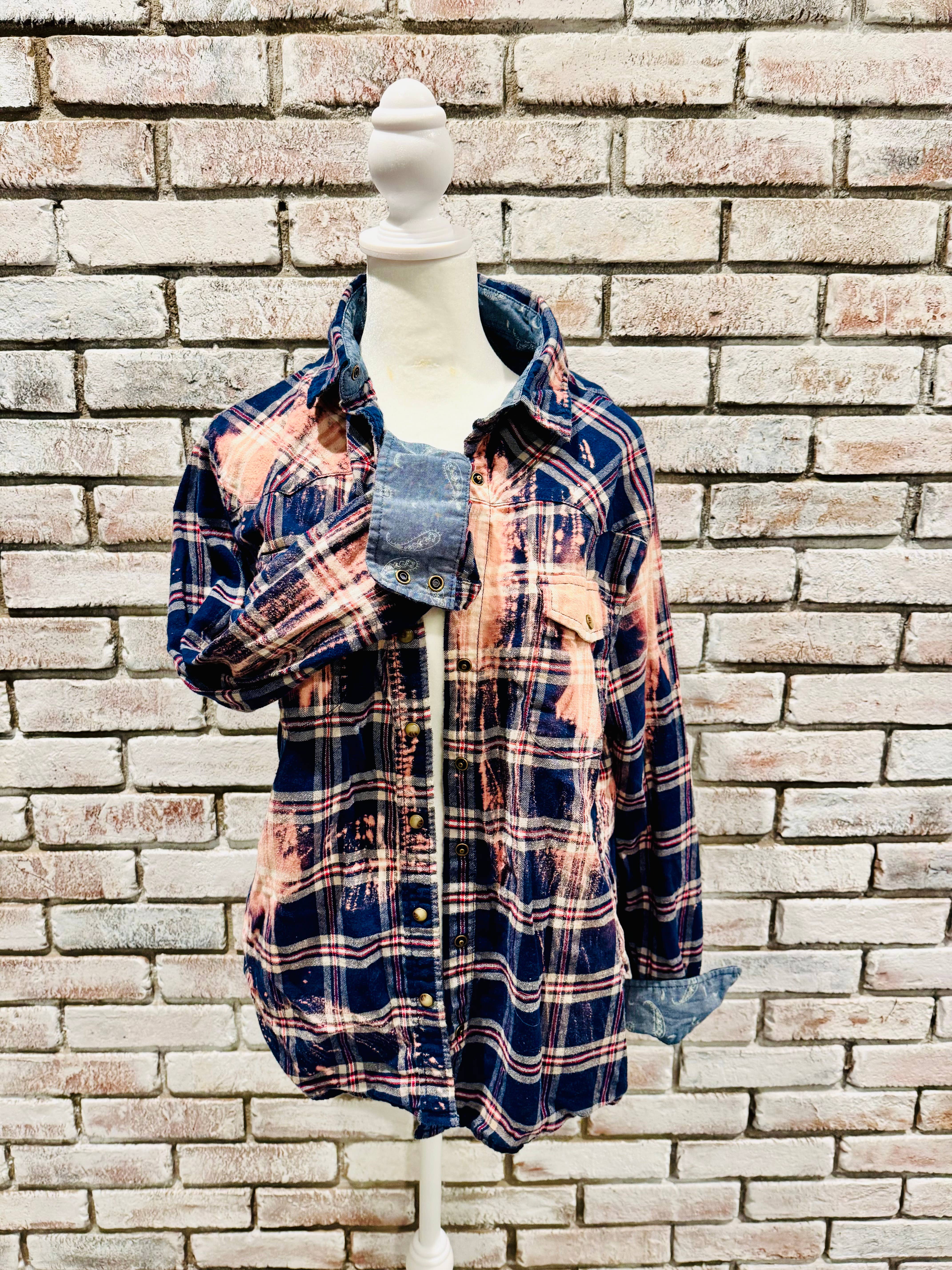 Slightly Distressed - Wholesale Button Down Shirt - Women's - Slightly Distressed Flannels 10