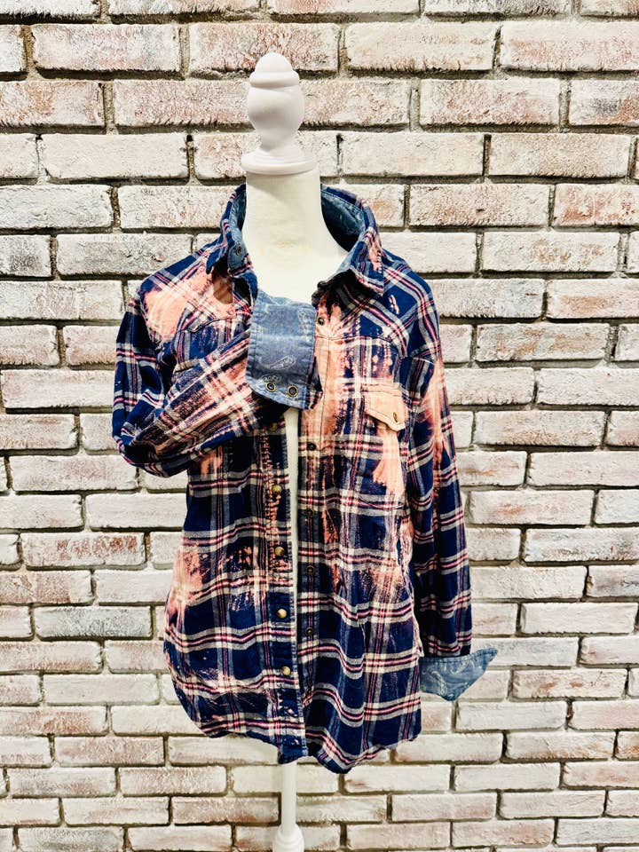 Slightly Distressed - Wholesale Button Down Shirt - Women's - Slightly Distressed Flannels 10