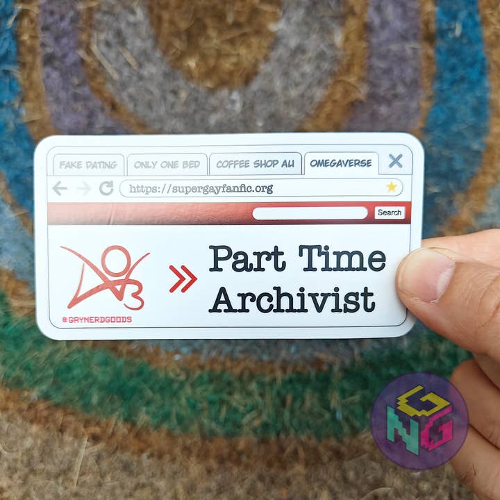 Gay Nerd Goods - Wholesale Sticker - Part Time Archivist Sticker1