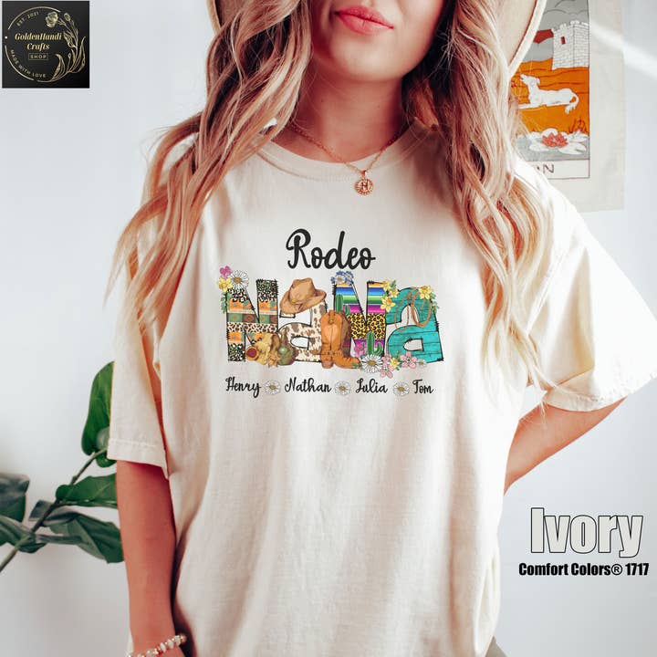 Comfort Colors® Custom Rodeo Nana skjorta, Rodeo Mormor Tee för wholesale av NVC Ecommerce LLC