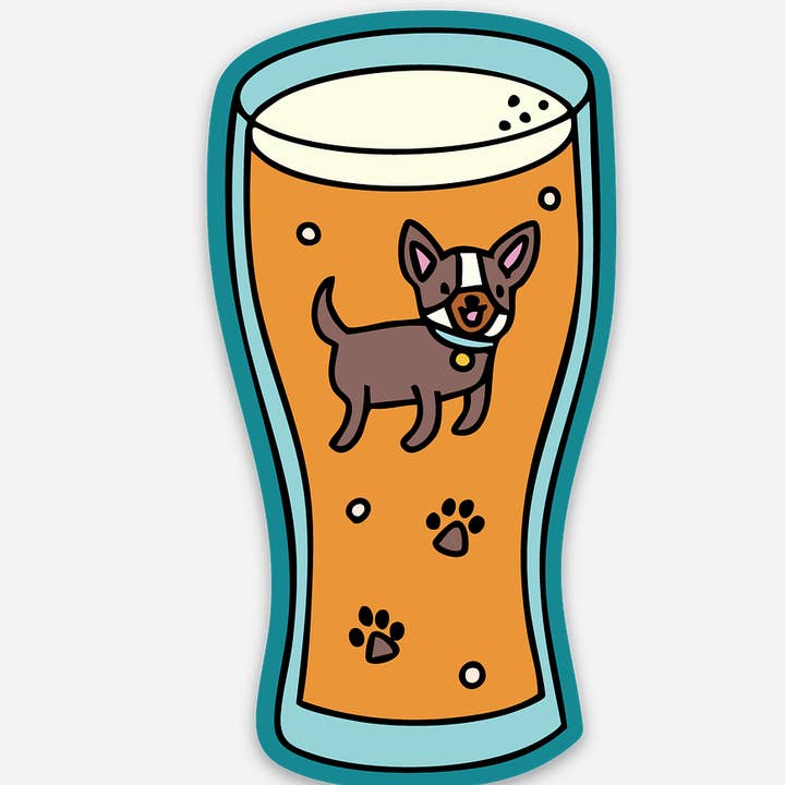 By Jean Elise - Wholesale Sticker - Craft Beer Puppy Sticker