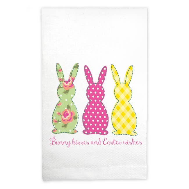 Mariasch Studios - Venta al por mayor Paños de cocina - Toalla Huck - Besos de conejo y deseos de Pascua0