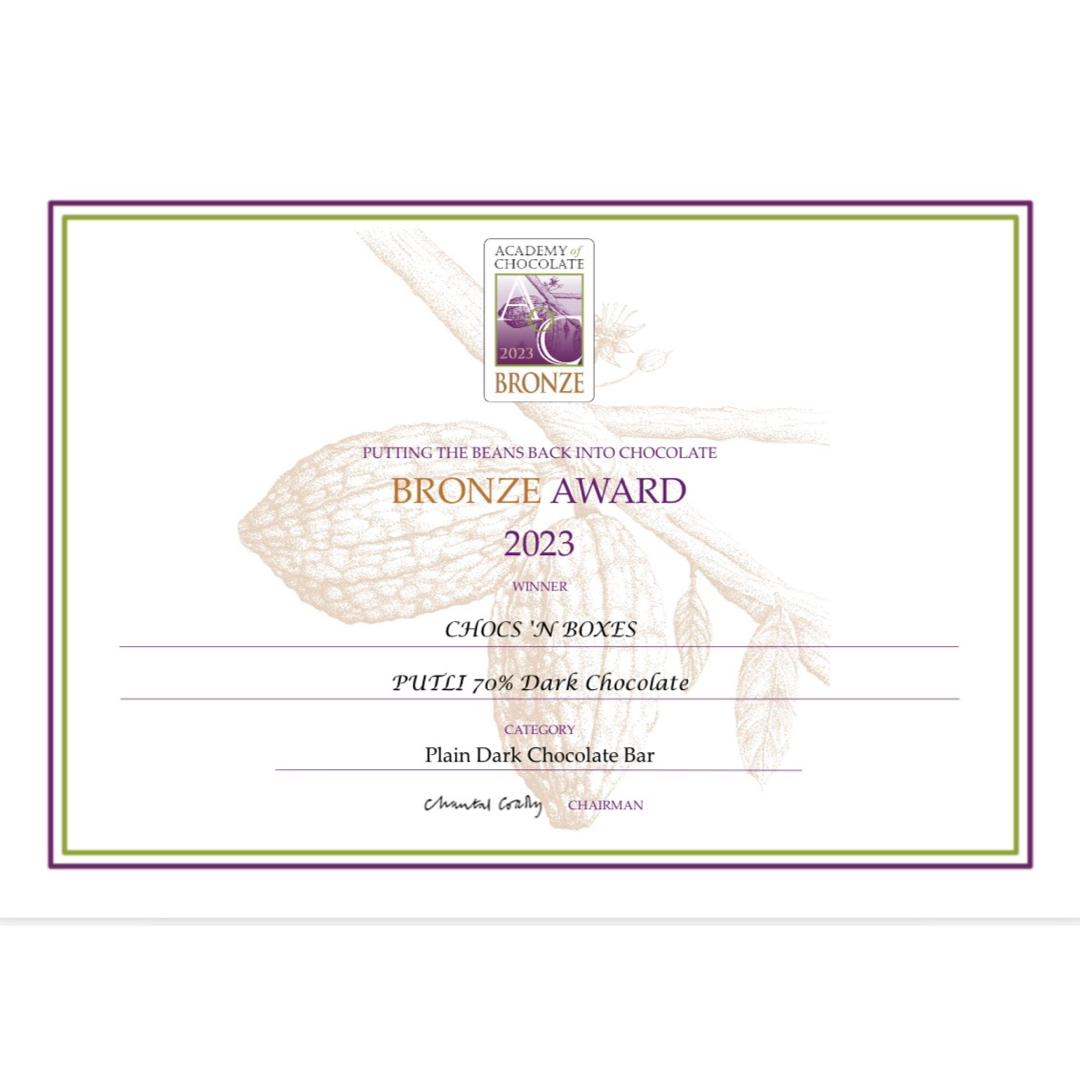 Chocs ‘N Boxes - Wholesale Chocolate Bar - 70% Dark Chocolate Bar PUTLI4