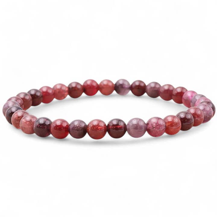 Sri Lanka Red Spinel Bracelet AA (beads 6.5-7.5mm) for wholesale by La Boîte à Cailloux