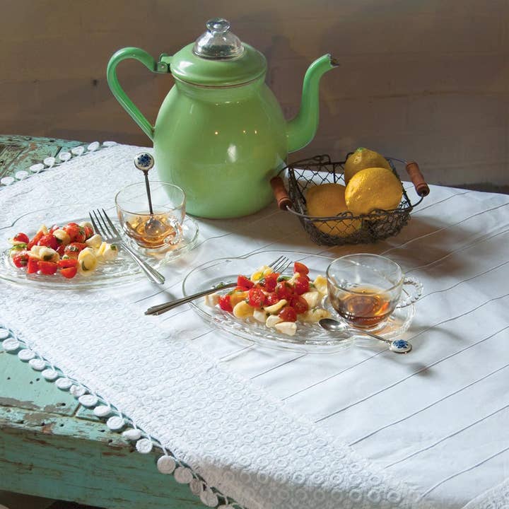 Prima 36x36 White 100% Cotton Table Topper for wholesale by Heritage Lace