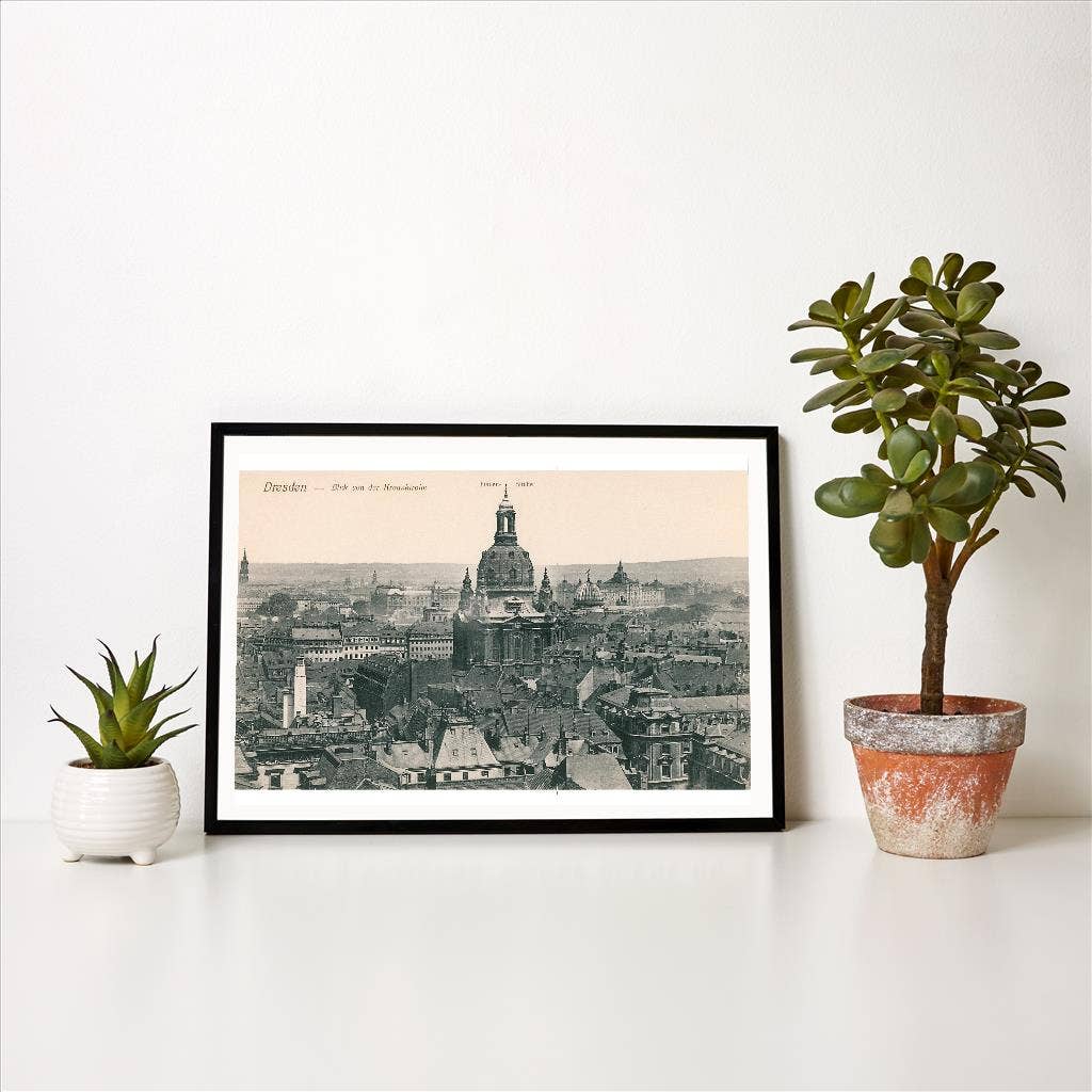 Found Image Press - Vente Affiche d'art - Impression d'art MF-652 Vue d'ensemble de la vieille ville de Dresde, Allemagne1
