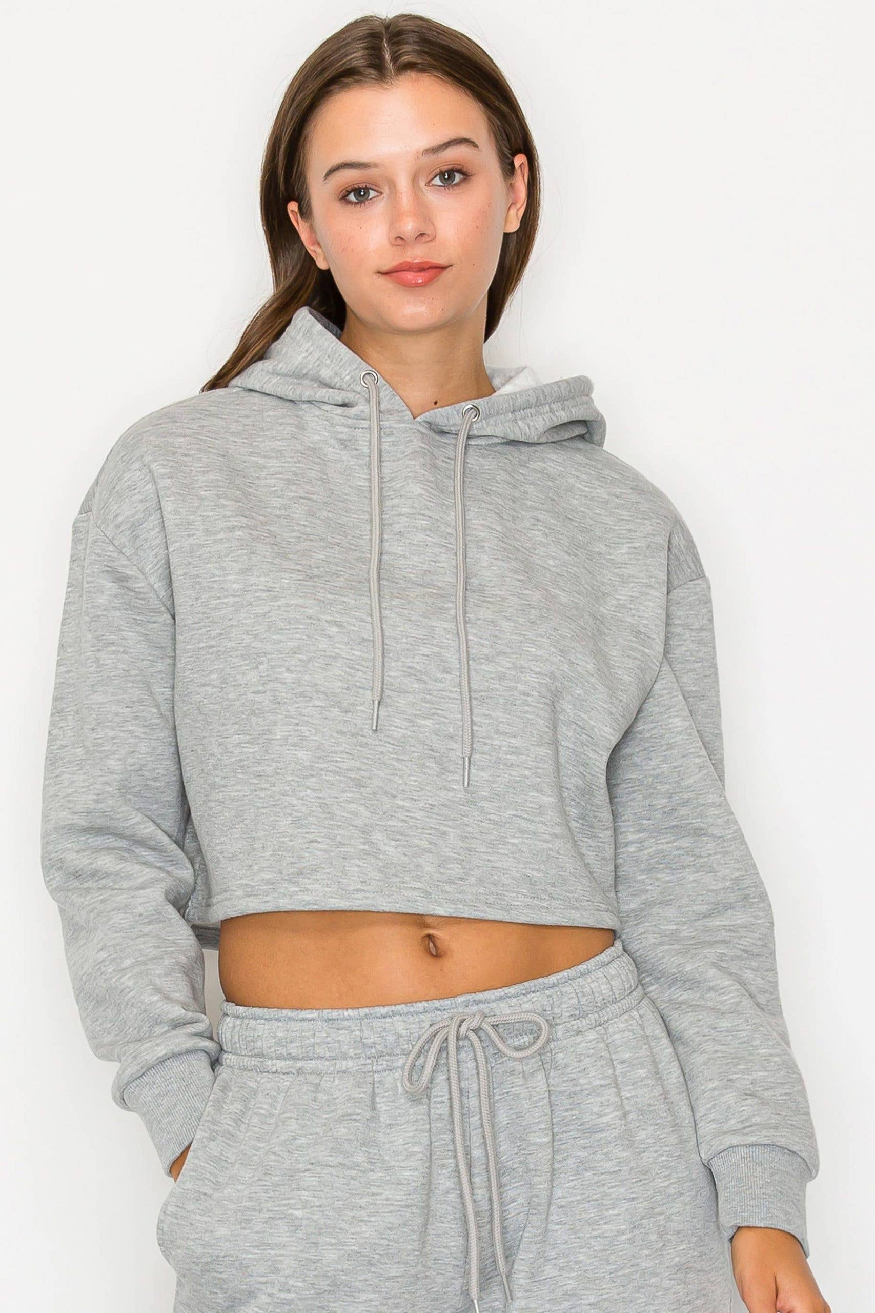Vanilla Monkey - Wholesale Hoodie - Women's - Cropped Fleece Hoodie Sweatshirt4