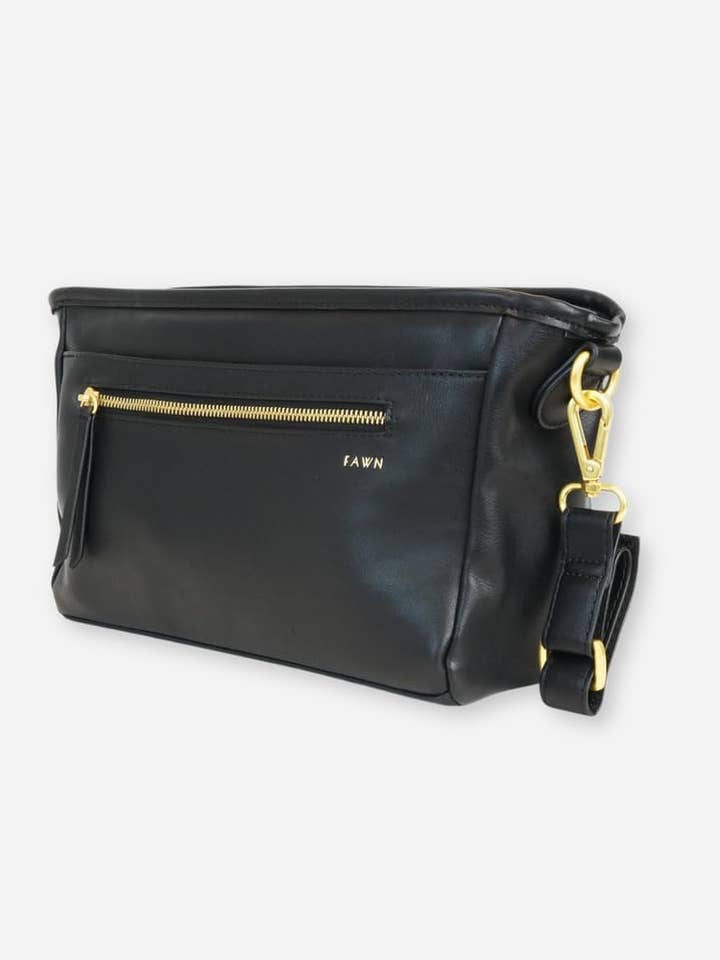 The Stroller Caddy - Faux Leather Bag With Adjustable Straps for wholesale by Fawn Design
