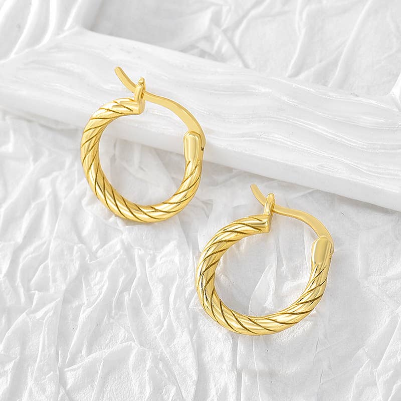 Gemcohub - Wholesale Hoop Earrings - Threaded 925 Sterling Silver Round Earrings0