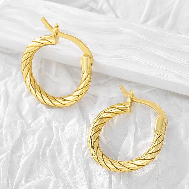 Gemcohub – Brincos de argola por atacado – Brincos Redondos Rosqueados em Prata 9250