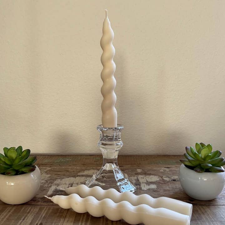 Twisted Candlestick, Spiral Candle, Swirl Candle, Table Cand for wholesale by Dolce Cuore Candles