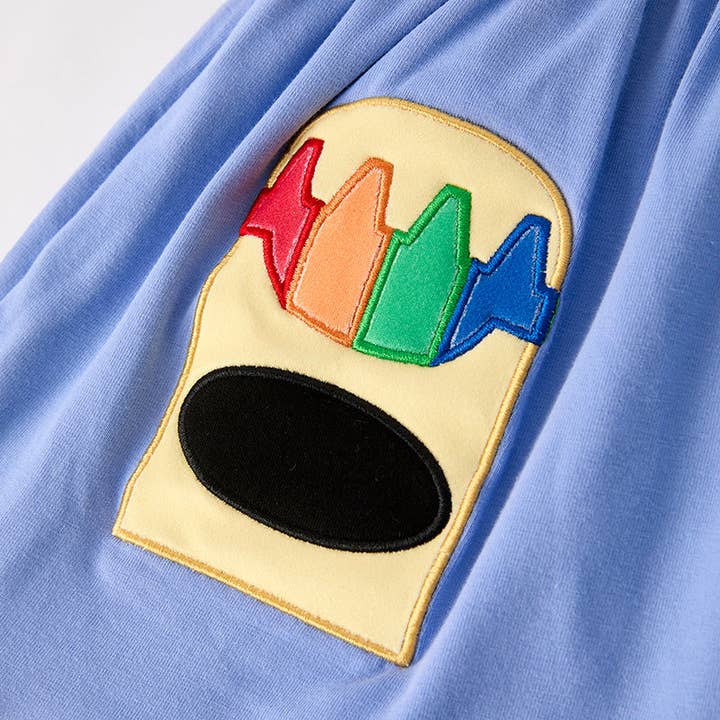 Auraquise - Wholesale Dress - Kids - Girls Back To School Crayon Applique Short Sleeve Dress