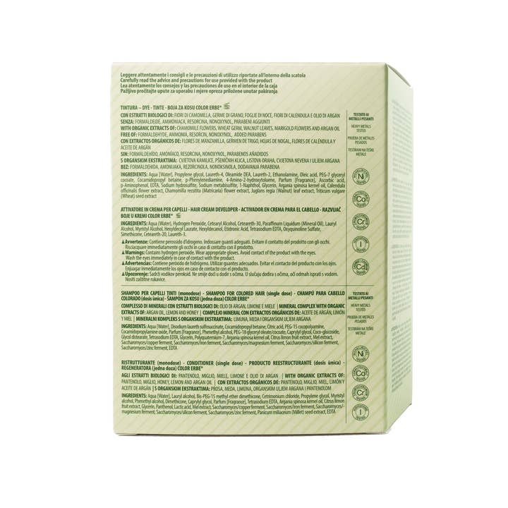 COLOR ERBE - Wholesale Hair Dye - Organic Copper Brown Herbal Color Dye (4.4) - Made in Italy6