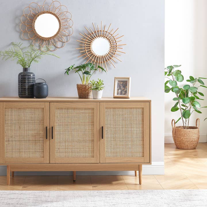 BAITA - Vente Armoire - Buffet 2 portes en rotin AMANA