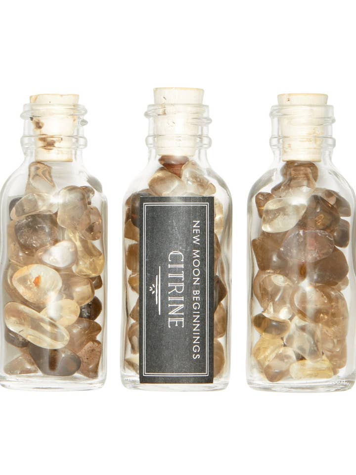 Natural Citrine Gem Bottle - Natural Citrine Crystal Chips for wholesale by New Moon Beginnings