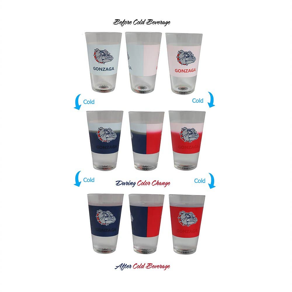 Sunkiss - Wholesale Beer Glass/Mug - Gonzaga University Color Changing Pint Glass6